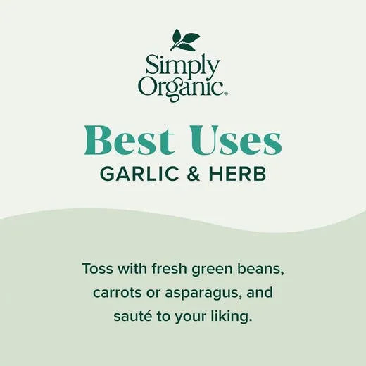 Simply Organic Garlic & Herb Vegetable Seasoning Mix 0.71 oz.