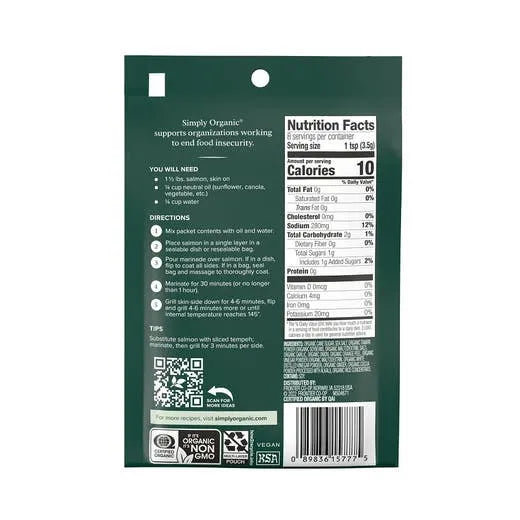 Simply Organic Teriyaki Marinade Mix 0.99 oz.