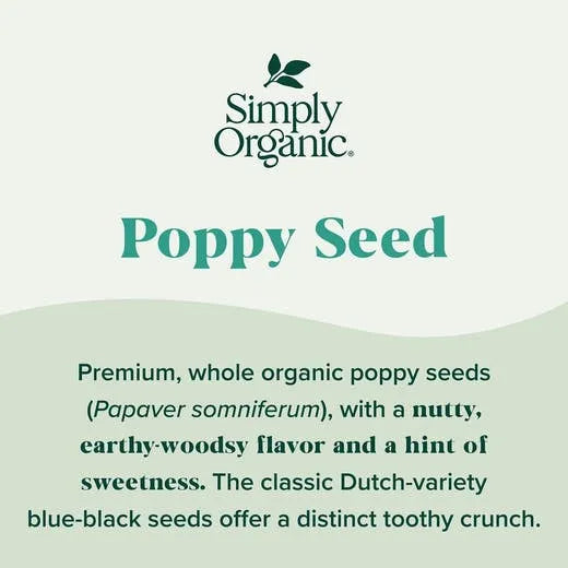 Simply Organic Poppy Seed, Whole 3.38 oz.