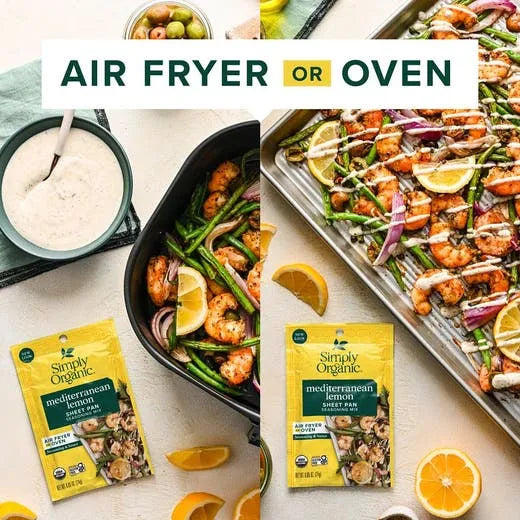 Simply Organic Sheet Pan Seasoning, Mediterranean Lemon 0.85 oz.