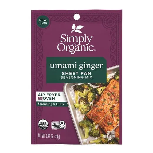 Simply Organic Sheet Pan Seasoning, Umami Ginger 0.99 oz.