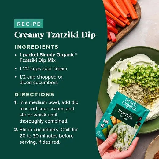 Simply Organic Tzatziki Dip Mix 0.74 oz.