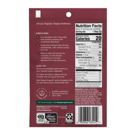Simply Organic Mushroom Gravy Mix 0.85 oz.