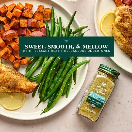 Simply Organic Lemon Pepper Rotisserie Style Seasoning 3.42 oz.